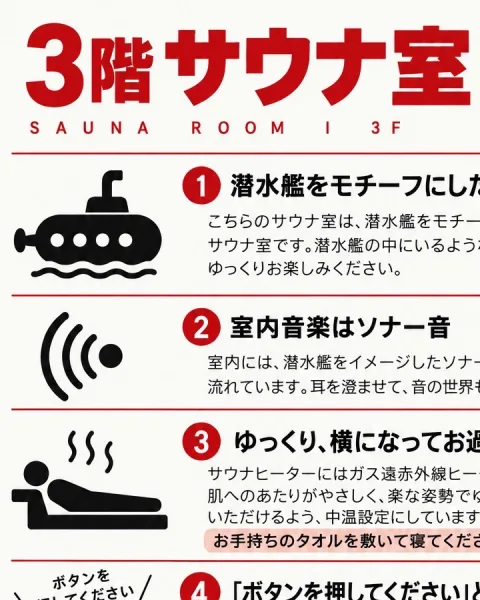3階サウナ室 潜水艦サウナ